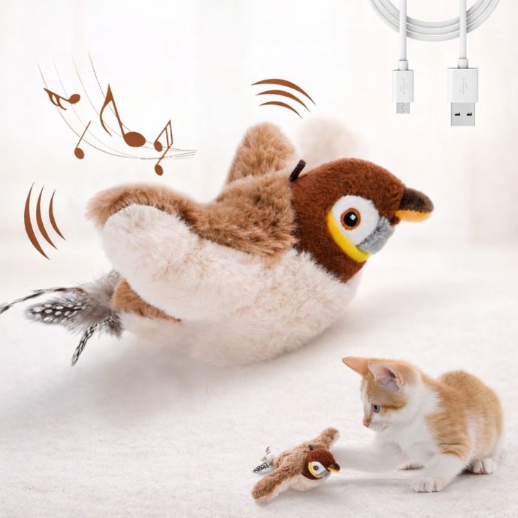 Buzzy BirdBuddy Cat Toy | Interactive, USB Rechargeable Cat Accessories 7