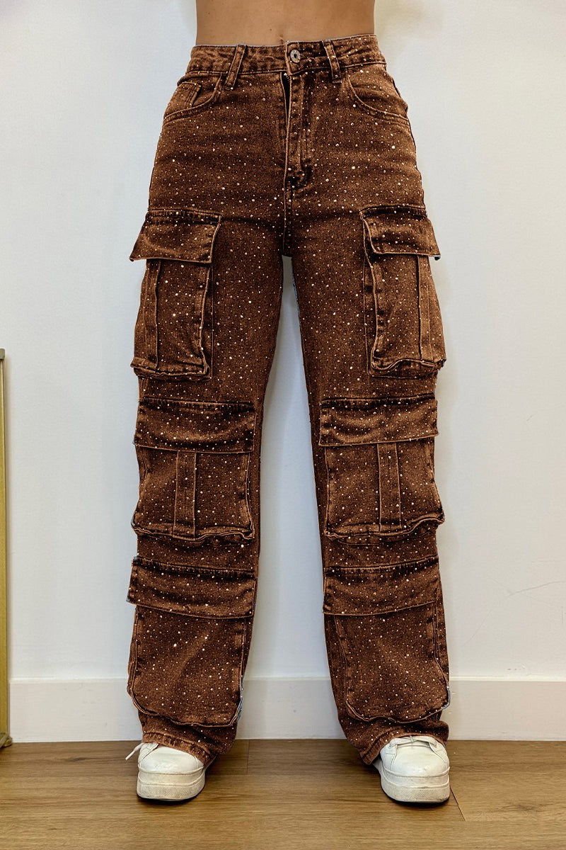Rina Wide Leg Jeans | High-Waisted Cotton Blend for Women 8