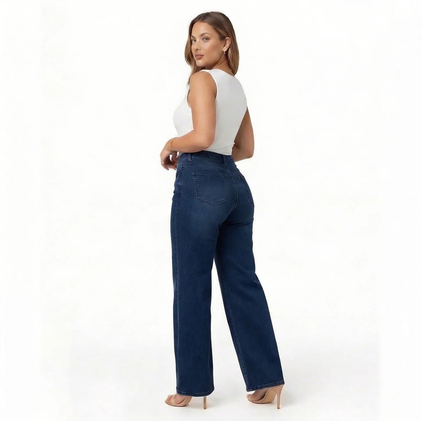 Sculpt Wide Leg Jeans | High Waisted, Black Denim for Women 11