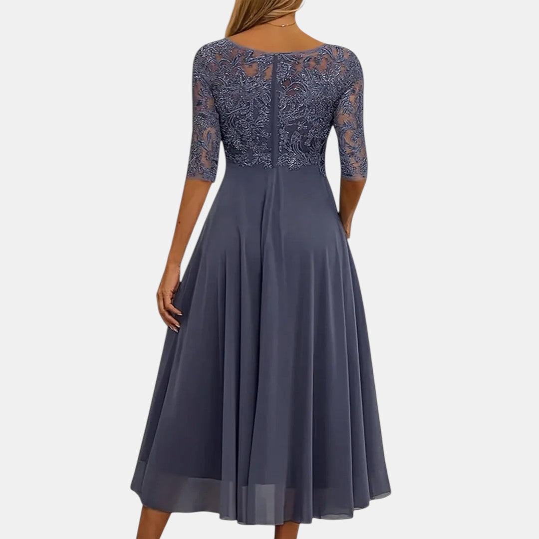 Rosette Lace Occasion Dress Layered Skirt Product Image 06