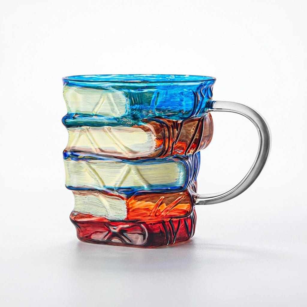 Biblio Book Mug | Artistic Borosilicate Glass, Heat Resistant 0