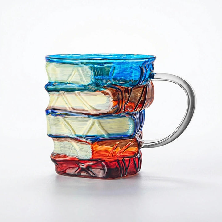 Biblio Book Mug | Artistic Borosilicate Glass, Heat Resistant 0