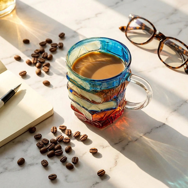 Biblio Book Mug | Artistic Borosilicate Glass, Heat Resistant 2