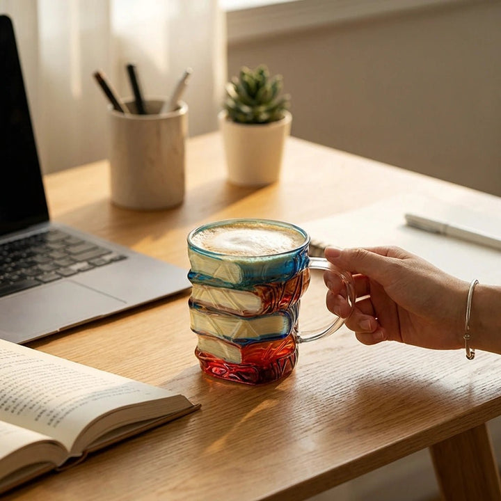 Biblio Book Mug | Artistic Borosilicate Glass, Heat Resistant 5