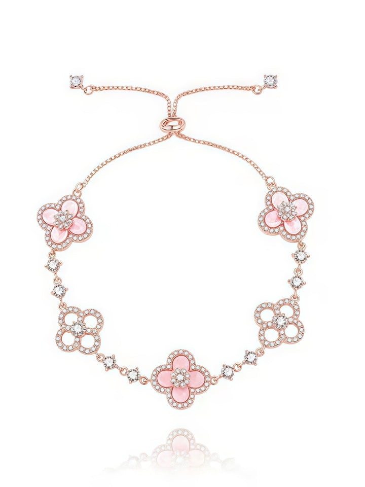 Breeze Glimmer Bracelet | Gold-Plated, Floral Design with Shell Stone Accents 0