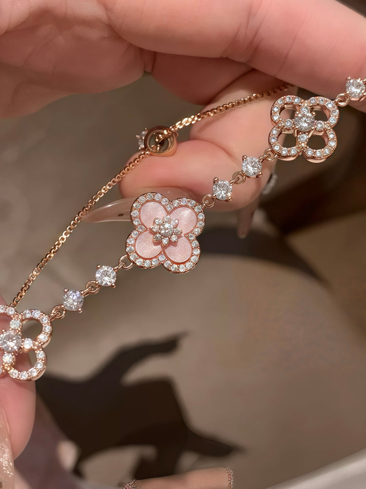 Breeze Glimmer Bracelet | Gold-Plated, Floral Design with Shell Stone Accents 3