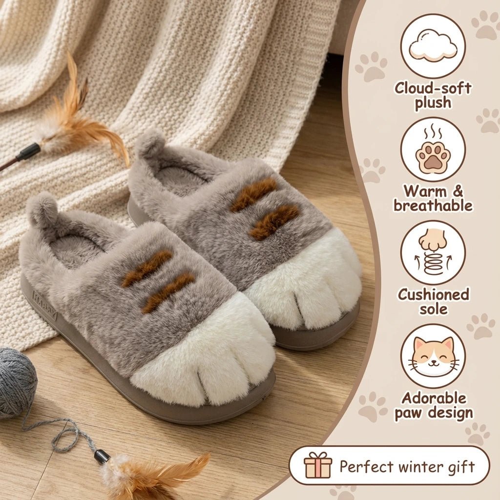Cuddle Cat Paw Slippers | Ultra-Plush, Warm Comfort for Women 2