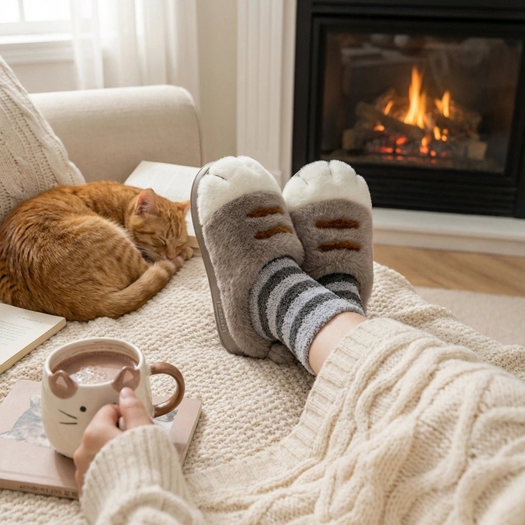 Cuddle Cat Paw Slippers | Ultra-Plush, Warm Comfort for Women 7