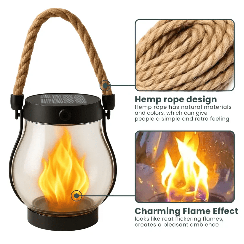 Dazzle Solar Lantern | Flickering Flame Effect, Weather-Resistant, Hanging 2