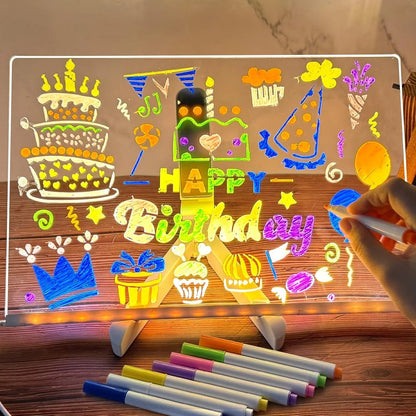 DoodleGlow Drawing Pad | LED, Mess-Free with 7 Colored Pens 3