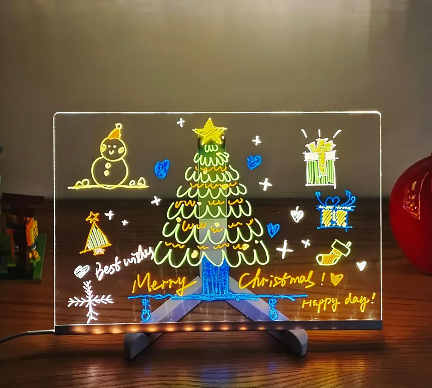 DoodleGlow Drawing Pad | LED, Mess-Free with 7 Colored Pens 4
