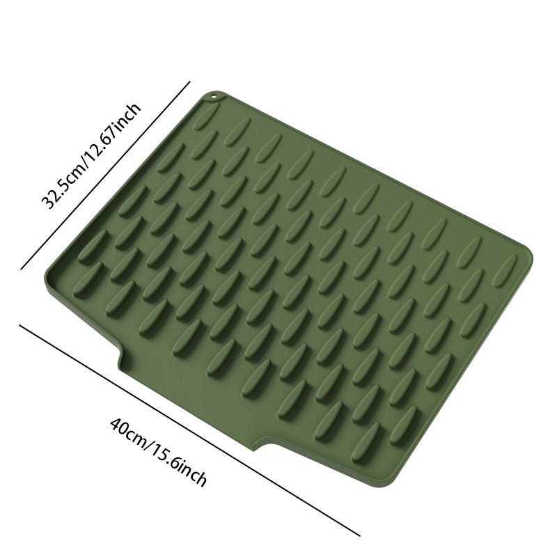 DuraEase Silicone Dish Drying Mat | Quick Water Drainage, Heat-Resistant 7