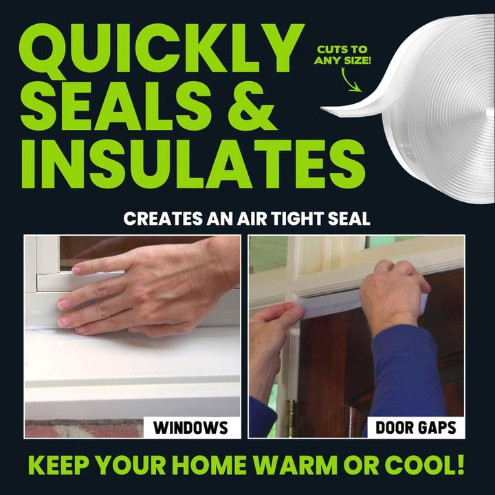 DuraSeal Weather Stripping | Self-Adhesive Silicone Door and Window Seal Strip 1