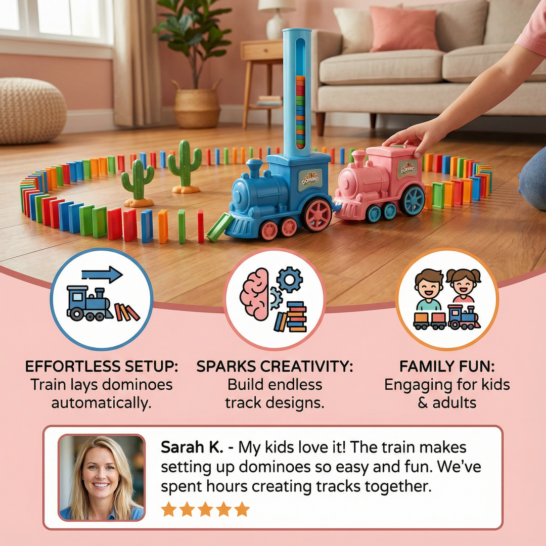 Dynamo Train Set | Automatic Domino Placement, Colorful Design 4