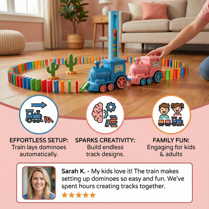 Dynamo Train Set | Automatic Domino Placement, Colorful Design 4