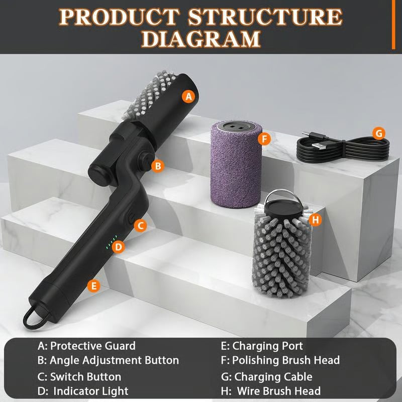 Elektra Grill Brush | Cordless Motorized Grill Cleaner Brush with Ergonomic Design 7