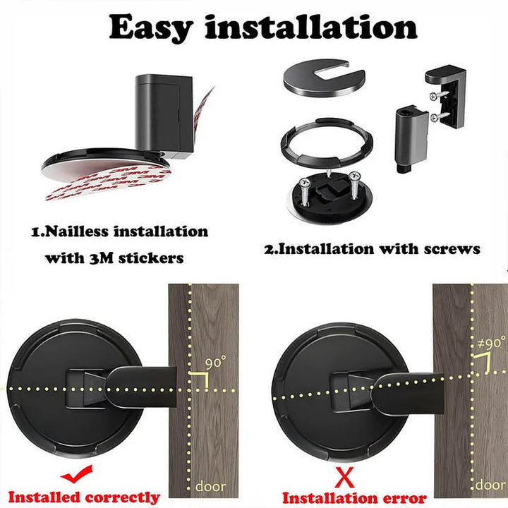 Fino Door Stopper | Durable Zinc Alloy, Push-to-Lock Mechanism 4
