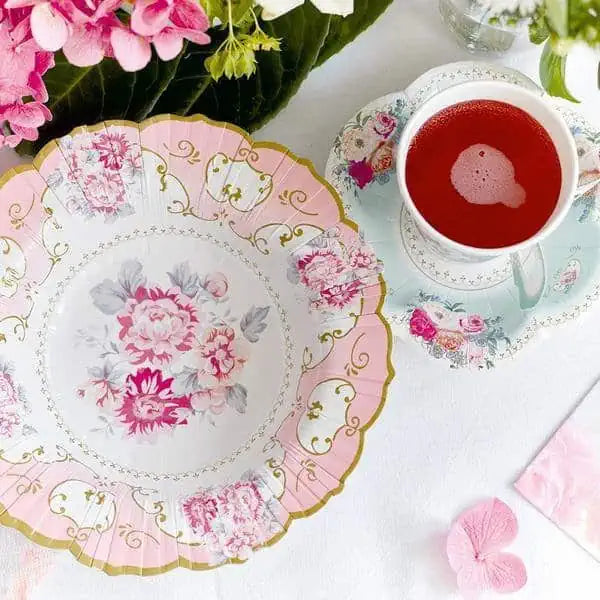 Fleur Disposable Paper Bowls | Elegant Floral Design, Set of 12 0