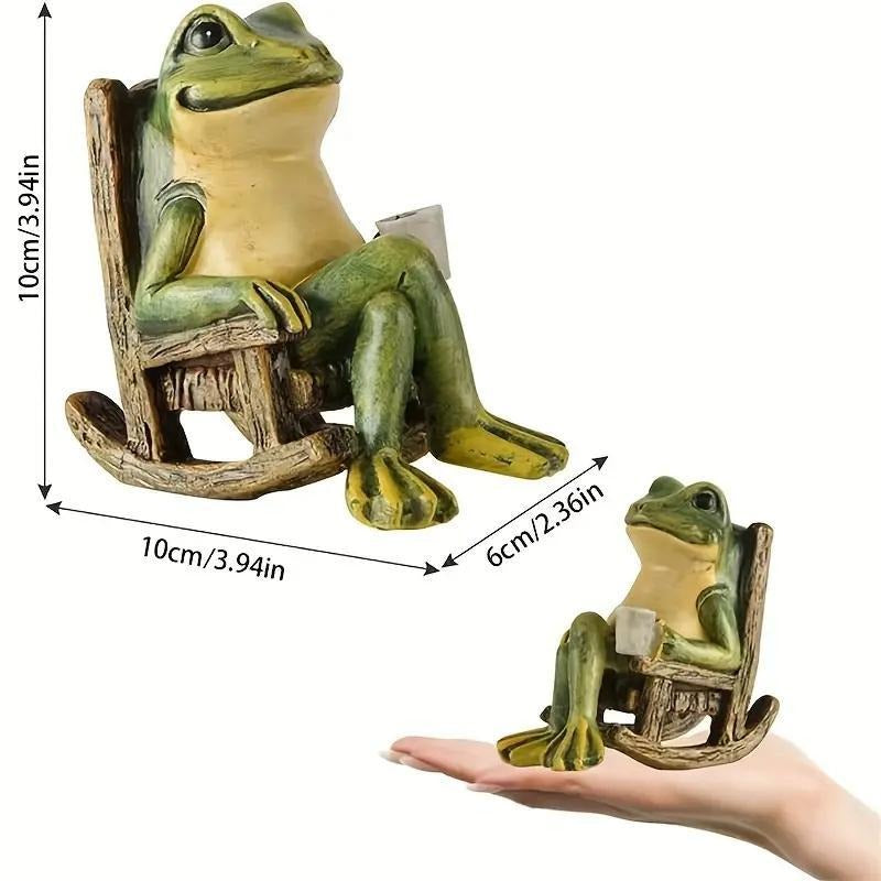 Frodo Garden Statue | Solar-Powered Frog Sculpture, Durable Weather-Resistant Decor 1