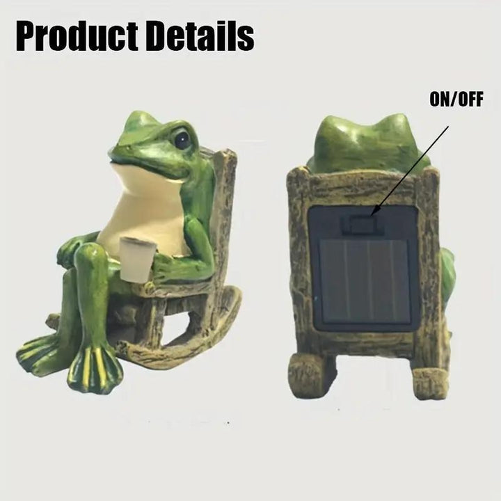 Frodo Garden Statue | Solar-Powered Frog Sculpture, Durable Weather-Resistant Decor 5