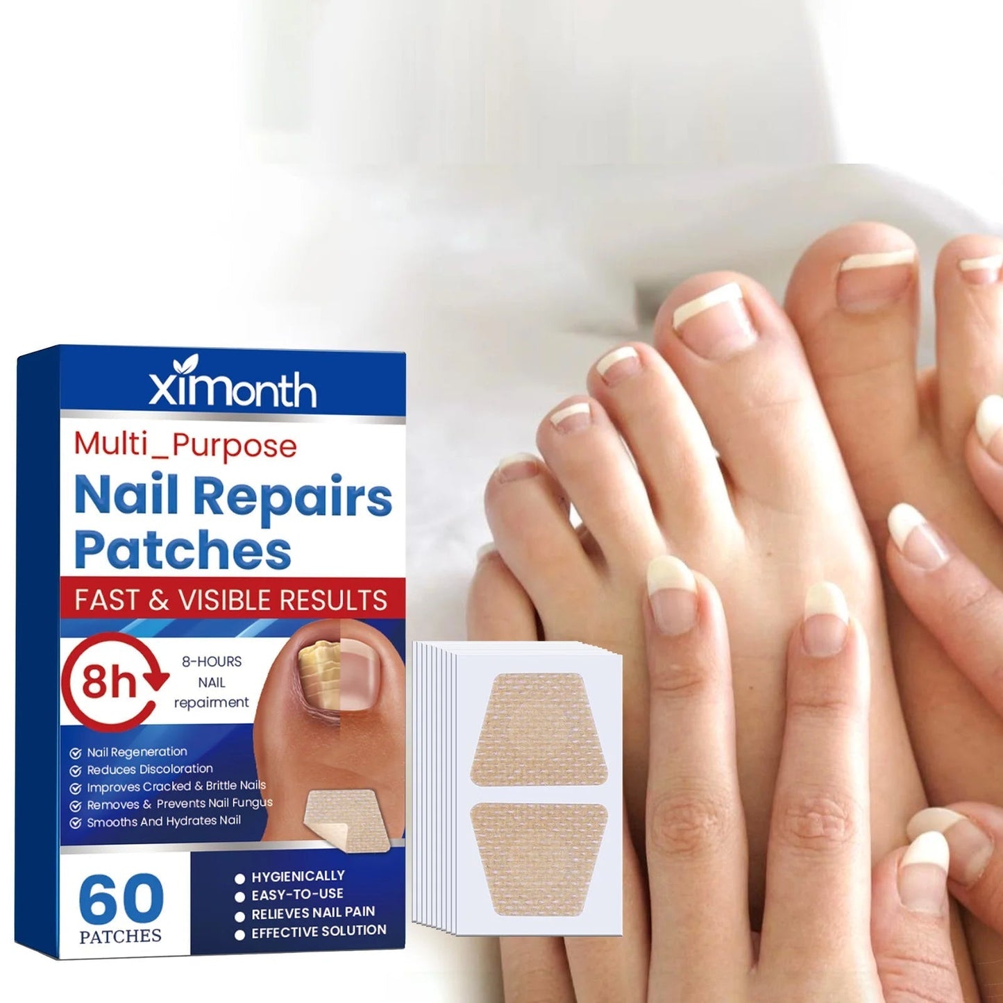 Fungal Revive Nail Treatment Patches | Targeted Repair for Nail Fungus, 60 Pieces 1