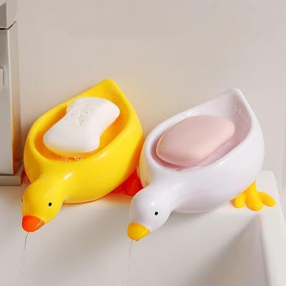 GleamNest Soap Dish | Elegant Swan Design, Durable Plastic, Effective Drainage 1