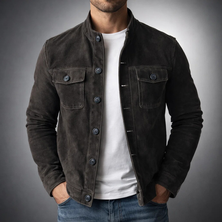 Haven Suede Jacket | Military-Inspired Design, Dual Chest Flap Pockets 3