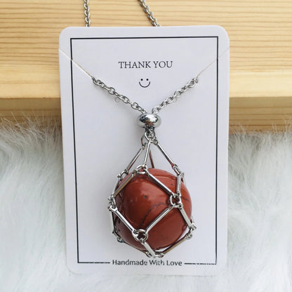 Jewelance Adjustable Necklace | Interchangeable Crystal Cage, Hypoallergenic Copper 12