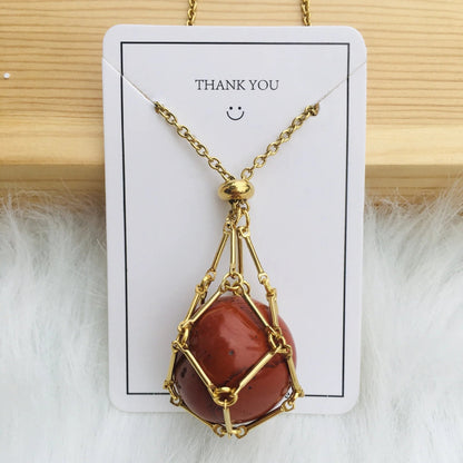 Jewelance Adjustable Necklace | Interchangeable Crystal Cage, Hypoallergenic Copper 17