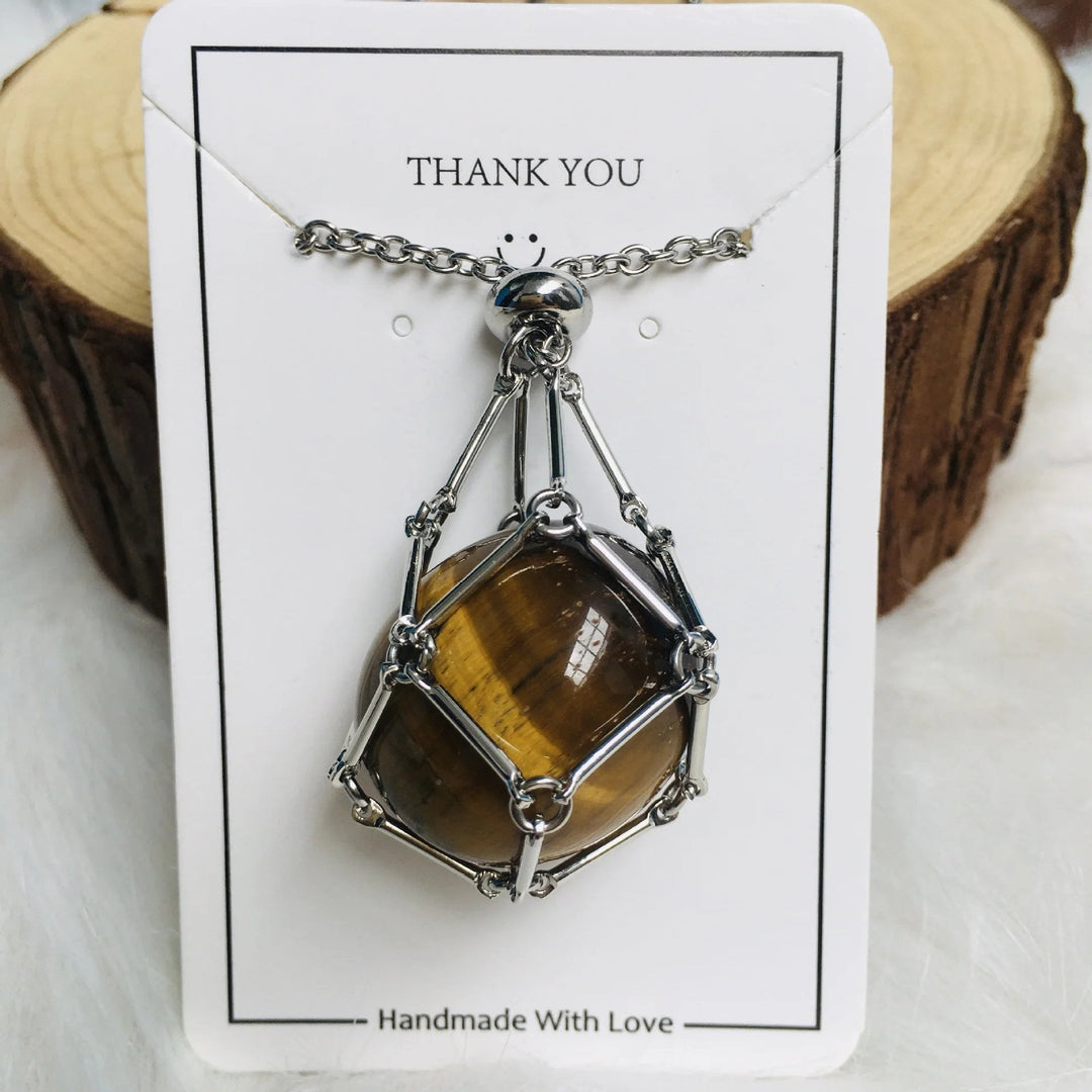 Jewelance Adjustable Necklace | Interchangeable Crystal Cage, Hypoallergenic Copper 22