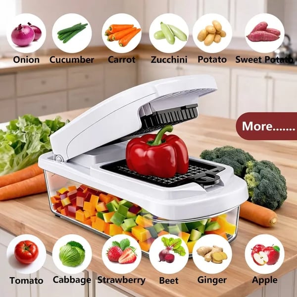 Melo Vegetable Chopper | 15-in-1 Multifunctional Stainless Steel Cutter 0