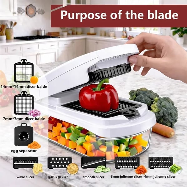 Melo Vegetable Chopper | 15-in-1 Multifunctional Stainless Steel Cutter 2