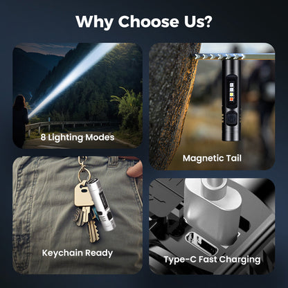 Milo Mini Flashlight | Rechargeable, Multi-Functional Aluminum Alloy 2