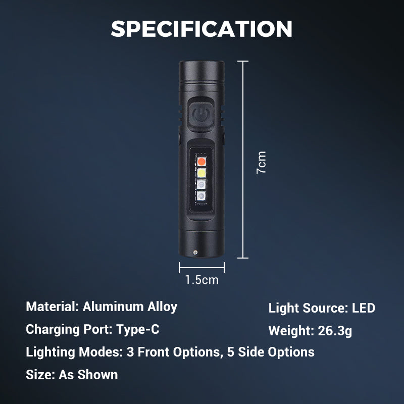 Milo Mini Flashlight | Rechargeable, Multi-Functional Aluminum Alloy 8