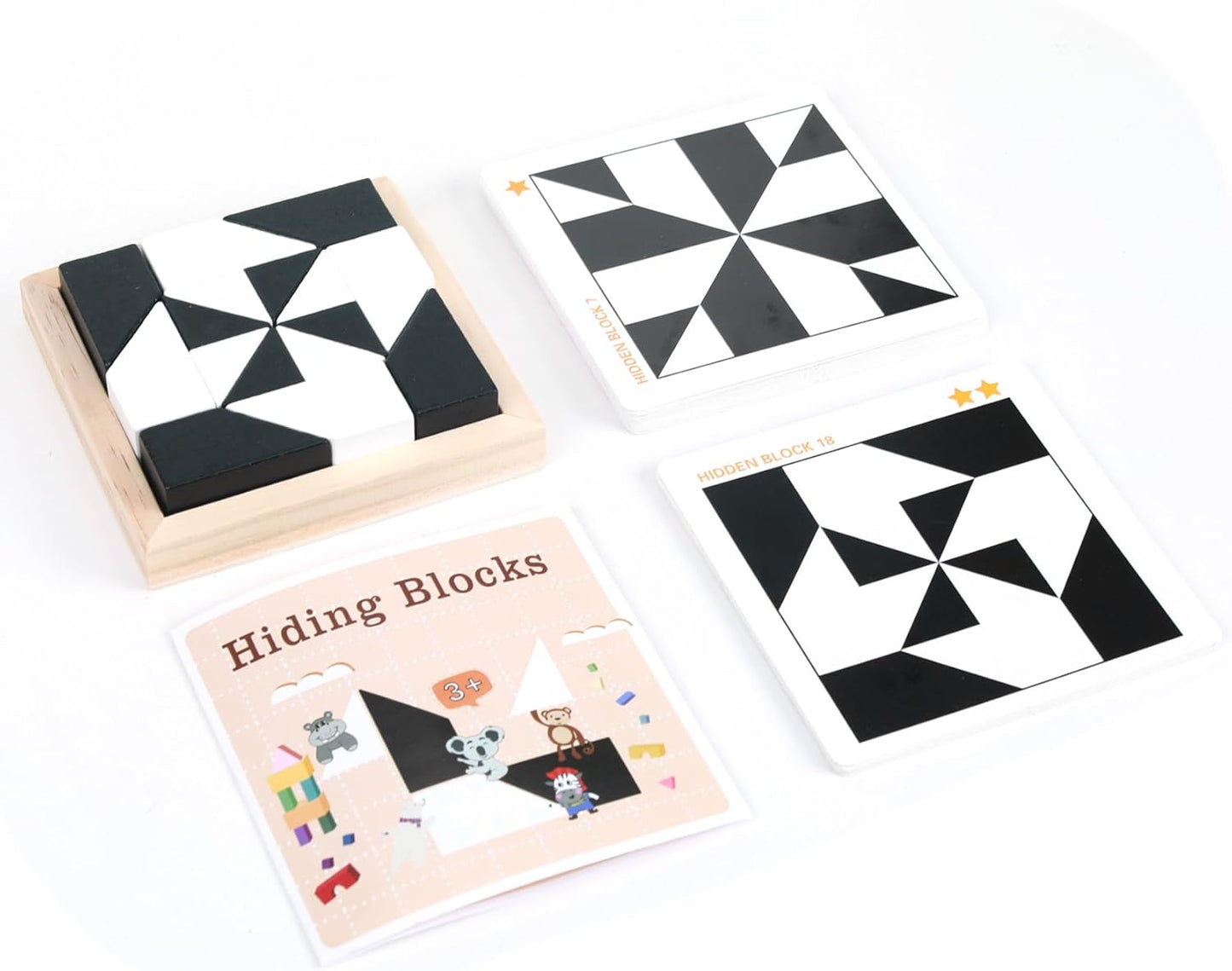 Pico Logic Puzzle | 80 Challenge Cards, Beech Wood Blocks 1