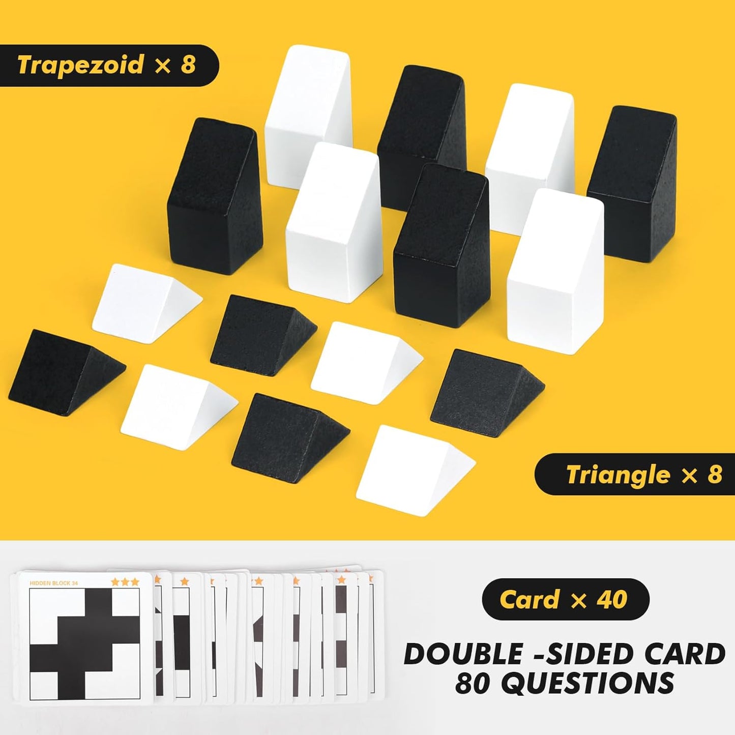 Pico Logic Puzzle | 80 Challenge Cards, Beech Wood Blocks 4