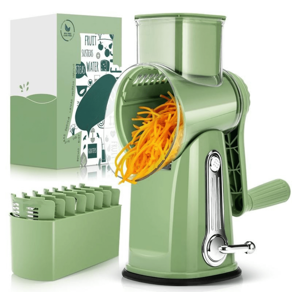 QuickSlice Vegetable Slicer | Rotary, Precision Blades, Compact Design 0