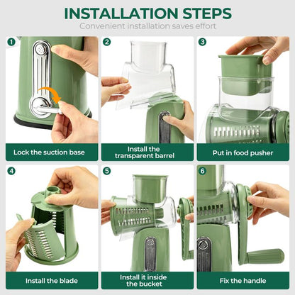 QuickSlice Vegetable Slicer | Rotary, Precision Blades, Compact Design 2