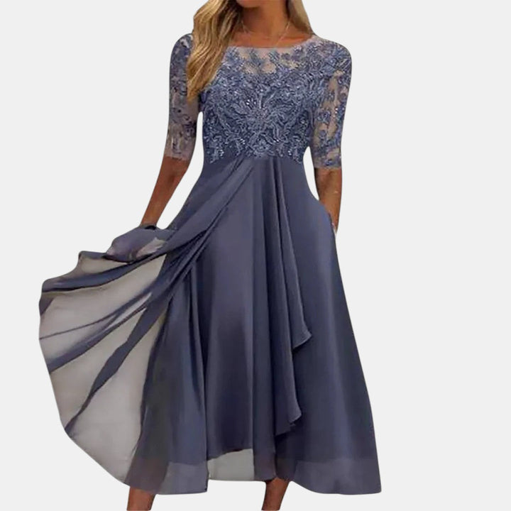 Rhea Lace Dress | Elegant Wedding Guest Dress, Flattering Fit 4