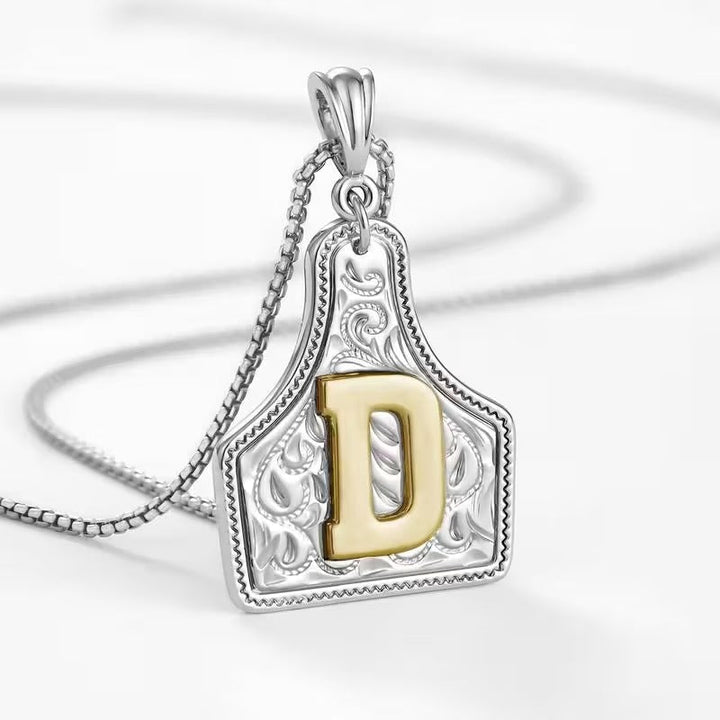 Ridge Initial Necklace | Engraved Metal Tag, Rustic Charm 11