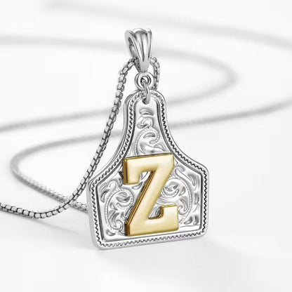Ridge Initial Necklace | Engraved Metal Tag, Rustic Charm 18