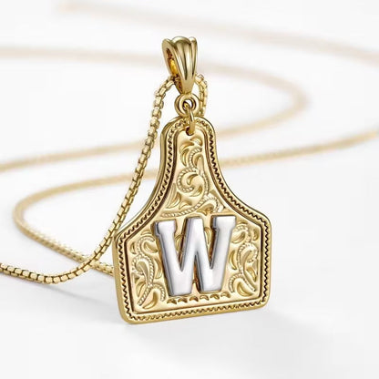 Ridge Initial Necklace | Engraved Metal Tag, Rustic Charm 19