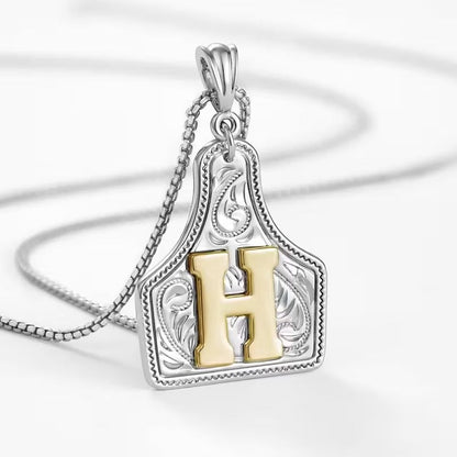 Ridge Initial Necklace | Engraved Metal Tag, Rustic Charm 28
