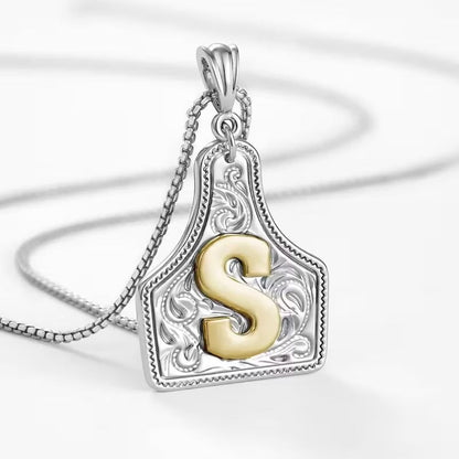 Ridge Initial Necklace | Engraved Metal Tag, Rustic Charm 29