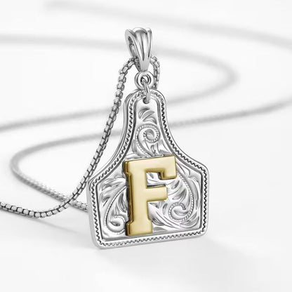 Ridge Initial Necklace | Engraved Metal Tag, Rustic Charm 45