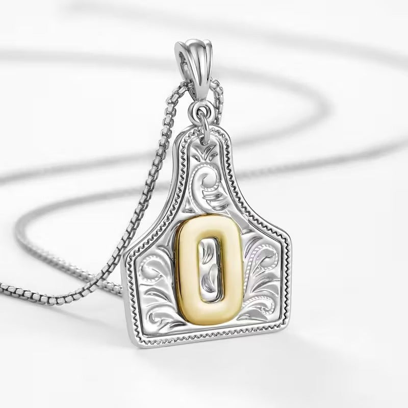 Ridge Initial Necklace | Engraved Metal Tag, Rustic Charm 47