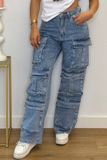 Rina Wide Leg Jeans | High-Waisted Cotton Blend for Women 2