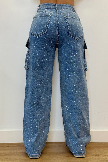 Rina Wide Leg Jeans | High-Waisted Cotton Blend for Women 3
