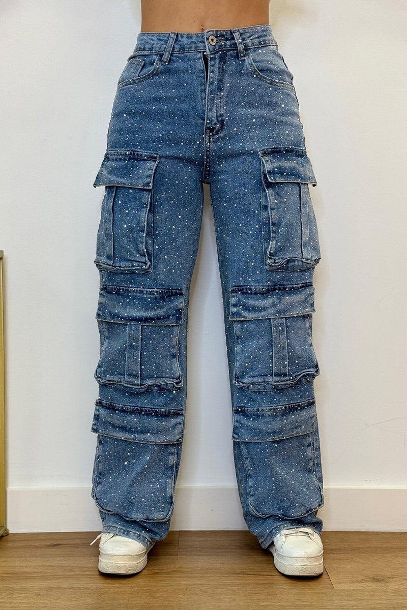 Rina Wide Leg Jeans | High-Waisted Cotton Blend for Women 4