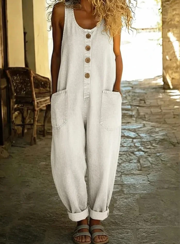 Sable Denim Overalls for Women | Soft Cotton Blend, Relaxed Fit 4